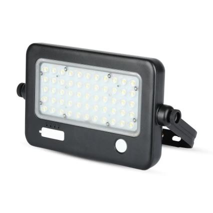 LED Pritemdomas saulės prožektorius su jutikliu LED/10W/3,7V 4000K IP65 7200 mAh + USB prievadas