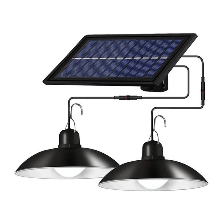 LED Pritemdomas saulės Sietynas ant stygos 2xLED/1,8W/3,7V IP44 6500K 2400 mAh + nuotolinio valdymo pultas