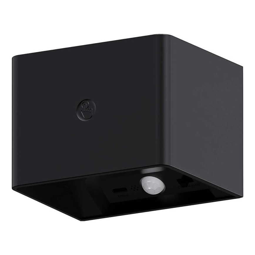 LED Pritemdomas siena jutiklinė šviestuvas su jutikliu MIRI LED/2,5W/3,7V 3000/4000/6400K 4000 mAh juoda