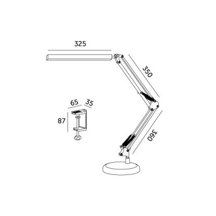 LED pritemdomas stalinis šviestuvas 2in1 USB TENUIX LED/14W/5V 3000-6000K balta