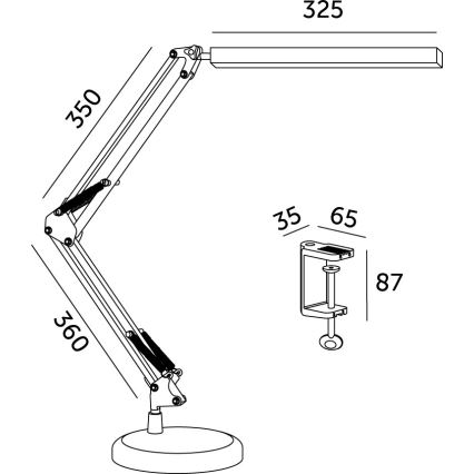 LED pritemdomas stalinis šviestuvas 2in1 USB TENUIX LED/14W/5V 3000-6000K