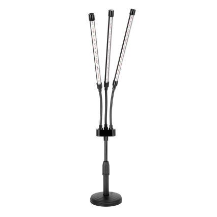 LED Pritemdoma lanksti stalinė lempa augantiems augalams VITARO 3xLED/10W/230V juoda