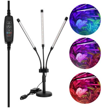 LED Pritemdoma lanksti stalinė lempa augantiems augalams VITARO 3xLED/10W/230V juoda