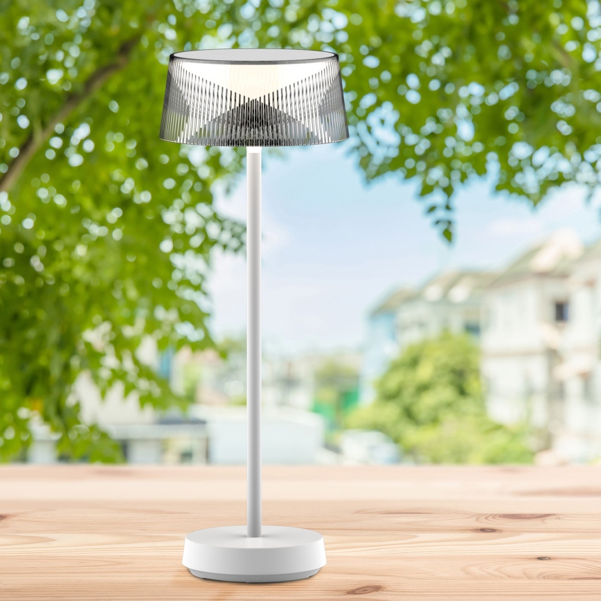 LED šviesos reguliavimas jutiklinė lauko Stalinis šviestuvas CASABLANCA LED/3,4W/5V USB 3600 mAh IP44 balta