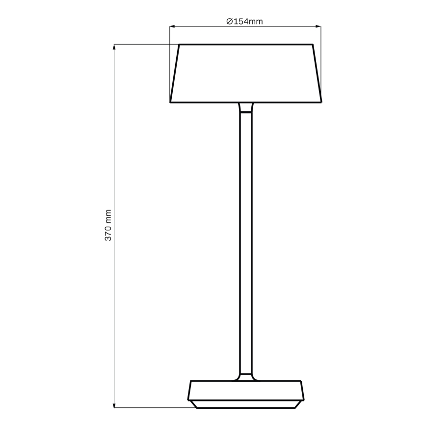 LED Pritemdomas jutiklinis lauko stalinis šviestuvas CASABLANCA LED/3,4W/5V USB 3600 mAh IP44 juoda