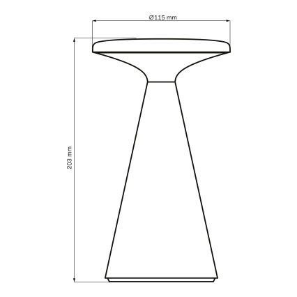 LED šviesos reguliavimas jutiklinė lauko Stalinis šviestuvas PAROS LED/1,8W/5V USB 1800 mAh IP44 juoda