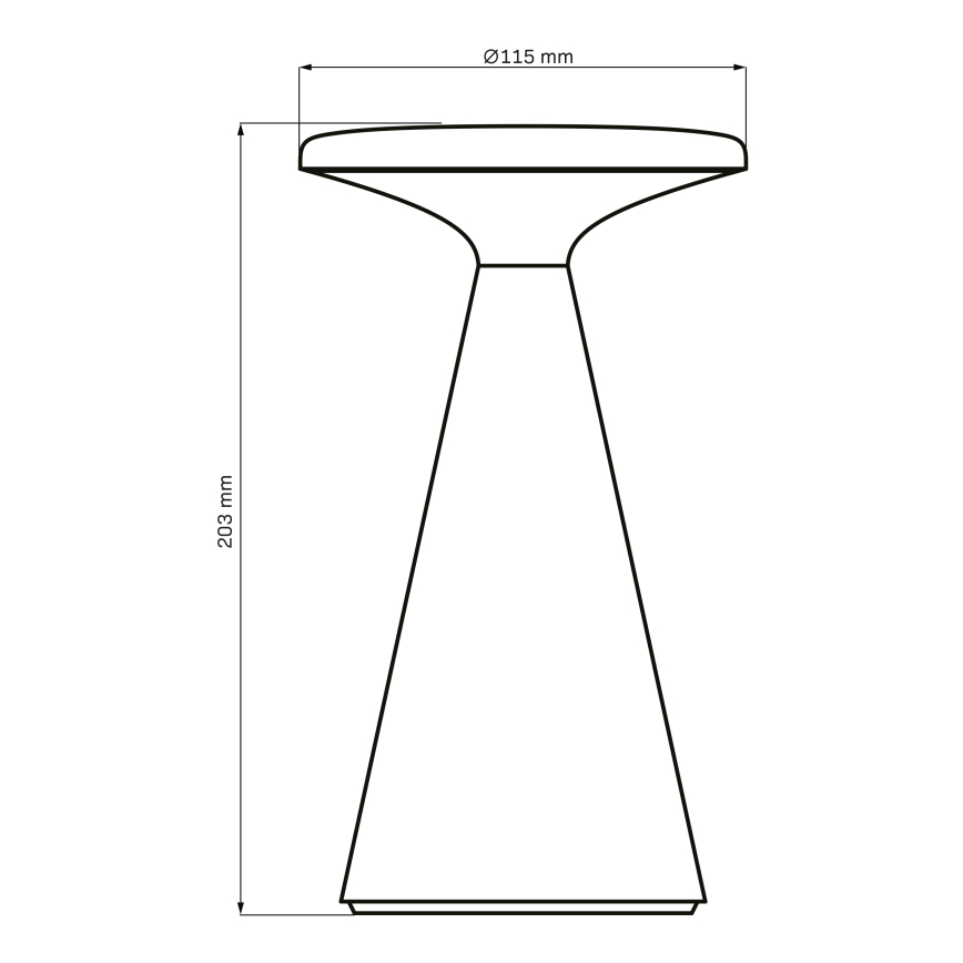 LED šviesos reguliavimas jutiklinė lauko Stalinis šviestuvas PAROS LED/1,8W/5V USB 1800 mAh IP44 juoda