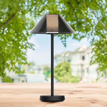 LED Pritemdomas jutiklinis lauko stalinis šviestuvas SERENGETI LED/3,4W/5V USB 3600 mAh IP44 juodas