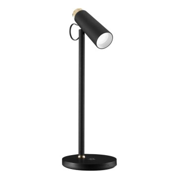 LED pritemdomas stalinis šviestuvas Su bevielis Qi įkrovimas TIT LED/12W/230V juoda