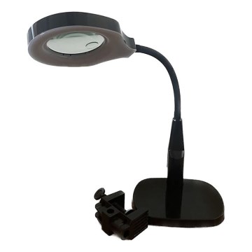 LED pritemdomas stalinis šviestuvas su bifokaliniu padidinamuoju stiklu LED/6W/230V 6000-7000K juoda