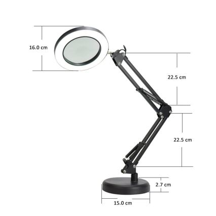 LED pritemdomas stalinis šviestuvas su padidinamuoju stiklu LED/10W/230V 3000/4500/6000K