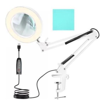 LED pritemdomas stalinis šviestuvas su padidinamuoju stiklu LED/6W/5V 3000K/4000K/6000K balta