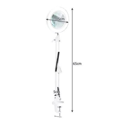 LED pritemdomas stalinis šviestuvas su padidinamuoju stiklu LED/6W/5V 3000K/4000K/6000K balta