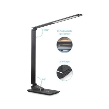 LED pritemdomas stalinis šviestuvas Su USB LED/7W/230V 3000K/4000K/5500K juoda