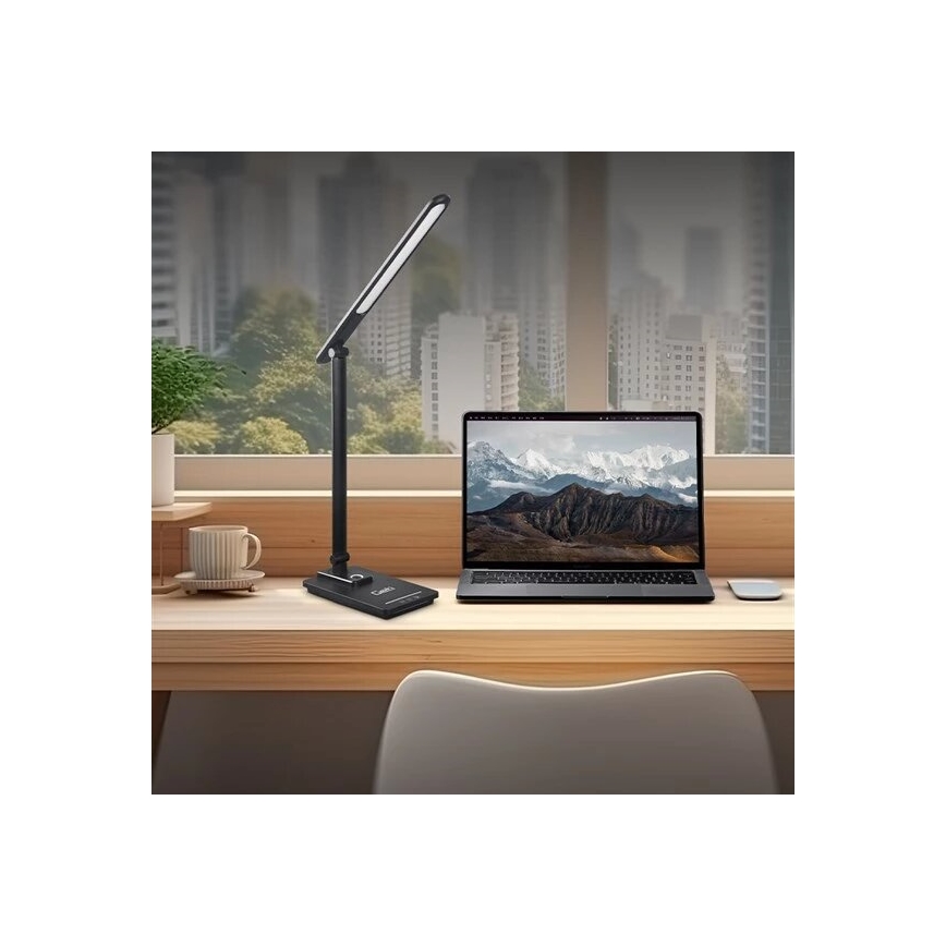 LED pritemdomas stalinis šviestuvas Su USB LED/9W/230V 3000K/4000K/5500K juoda