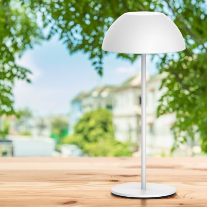 LED Pritemdomas jutiklinis lauko stalinis šviestuvas TANZANIA LED/1,8W/5V USB 1800 mAh IP44 balta