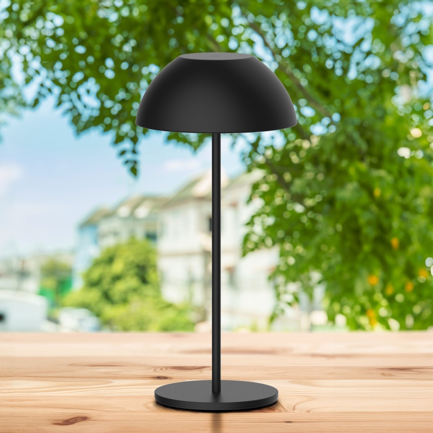 LED Pritemdomas jutiklinis lauko stalinis šviestuvas TANZANIA LED/1,8W/5V USB 1800 mAh IP44 juoda