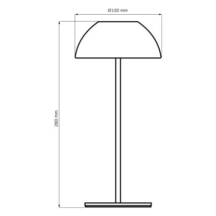 LED Pritemdomas jutiklinis lauko stalinis šviestuvas TANZANIA LED/1,8W/5V USB 1800 mAh IP44 rausva