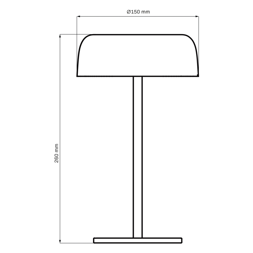 LED Pritemdomas jutiklinis lauko stalinis šviestuvas TRYPOLIS LED/2W/5V USB 1800 mAh IP44 juoda
