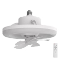 LED Pritemdomas šviestuvas su ventiliatoriumi LED/30W/230V 3000-6500K baltas + nuotolinio valdymo pultas