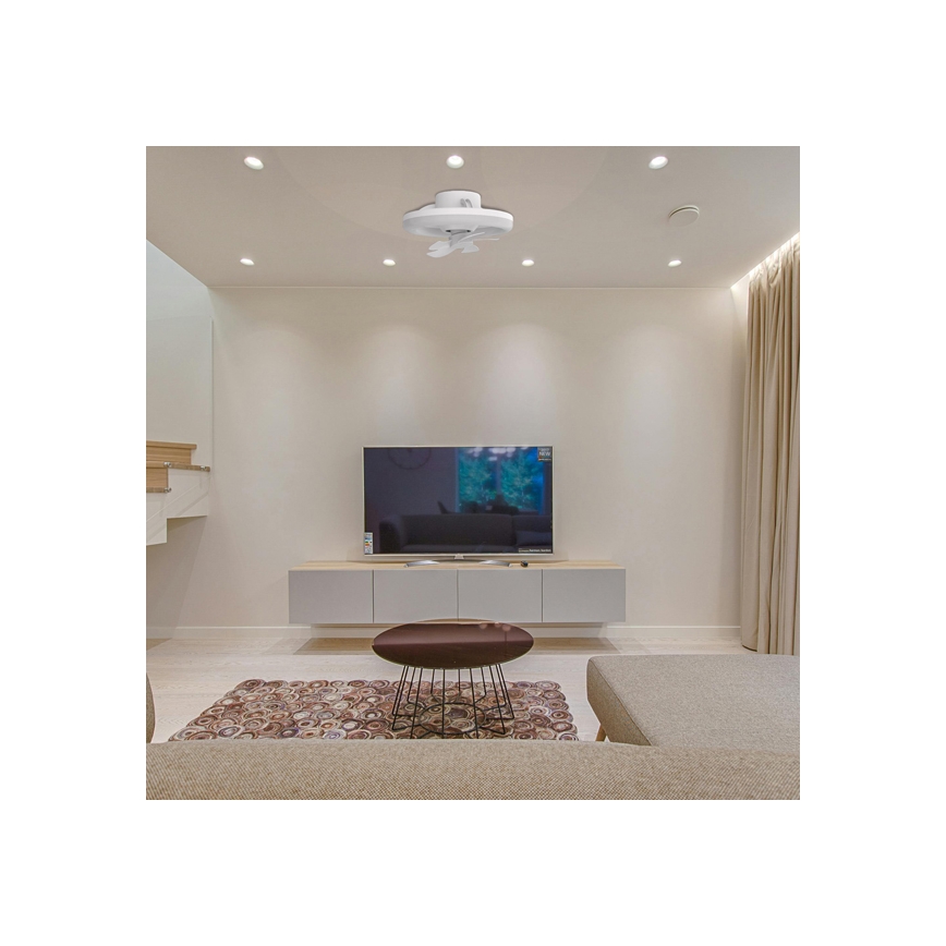 LED Pritemdomas šviestuvas su ventiliatoriumi LED/30W/230V 3000-6500K baltas + nuotolinio valdymo pultas