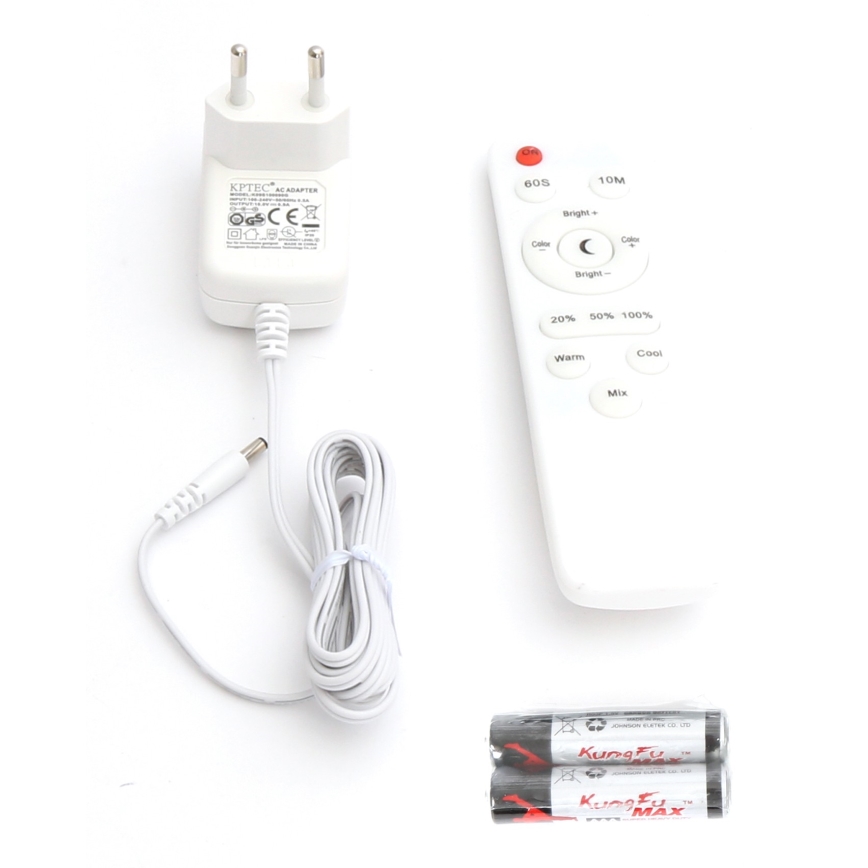 LED pritemdomas toršeras LED/9W/230V 3000-6500K balta + nuotolinio valdymo pultas
