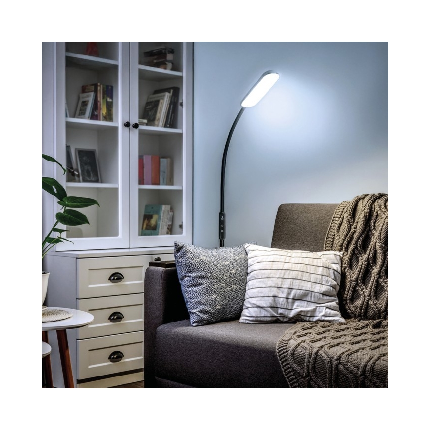LED pritemdomas toršeras TEILO LED/10W/230V 3000/4000/6500K juoda + nuotolinio valdymo pultas