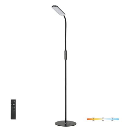 LED pritemdomas toršeras TEILO LED/10W/230V 3000/4000/6500K juoda + nuotolinio valdymo pultas