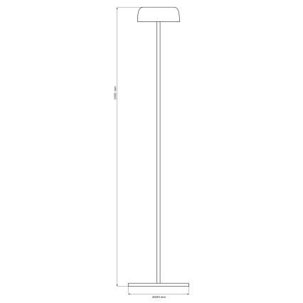 LED Pritemdomas jutiklinis lauko toršeras TRYPOLIS LED/2W/5V USB 1800 mAh IP44 juoda