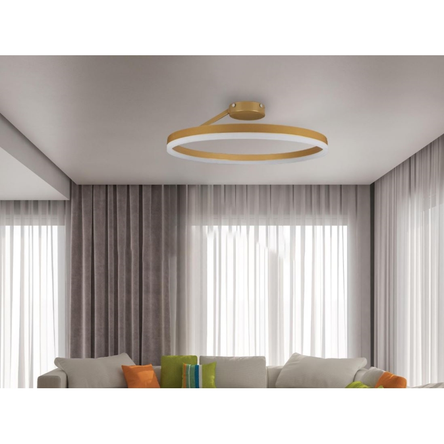 LED Pritemdomas tvirtinamas sietynas LED/40W/230V 3000-6500K auksas + nuotolinio valdymo pultas