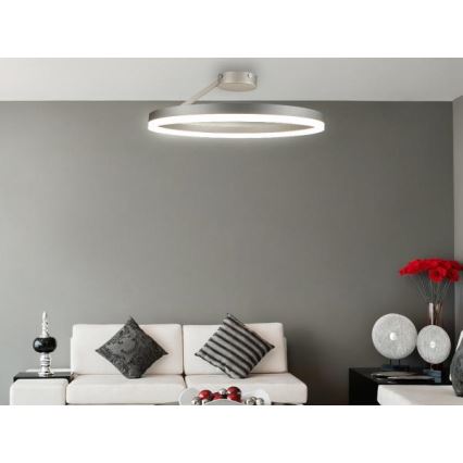 LED Pritemdomas tvirtinamas sietynas LED/40W/230V 3000-6500K matinis chromas + nuotolinio valdymo pultas