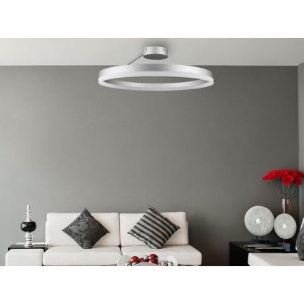 LED Pritemdomas tvirtinamas sietynas LED/40W/230V 3000-6500K matinis chromas + nuotolinio valdymo pultas