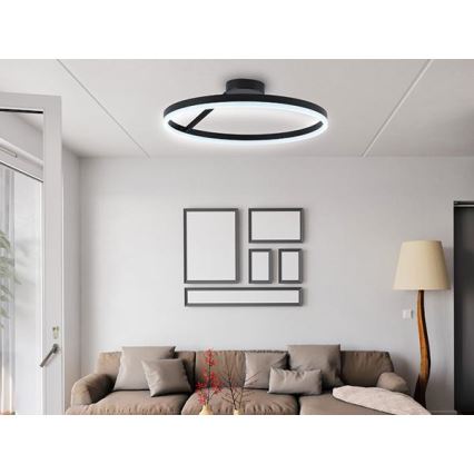 LED Pritemdomas tvirtinamas sietynas LED/40W/230V 3000-6500K juoda + nuotolinio valdymo pultas