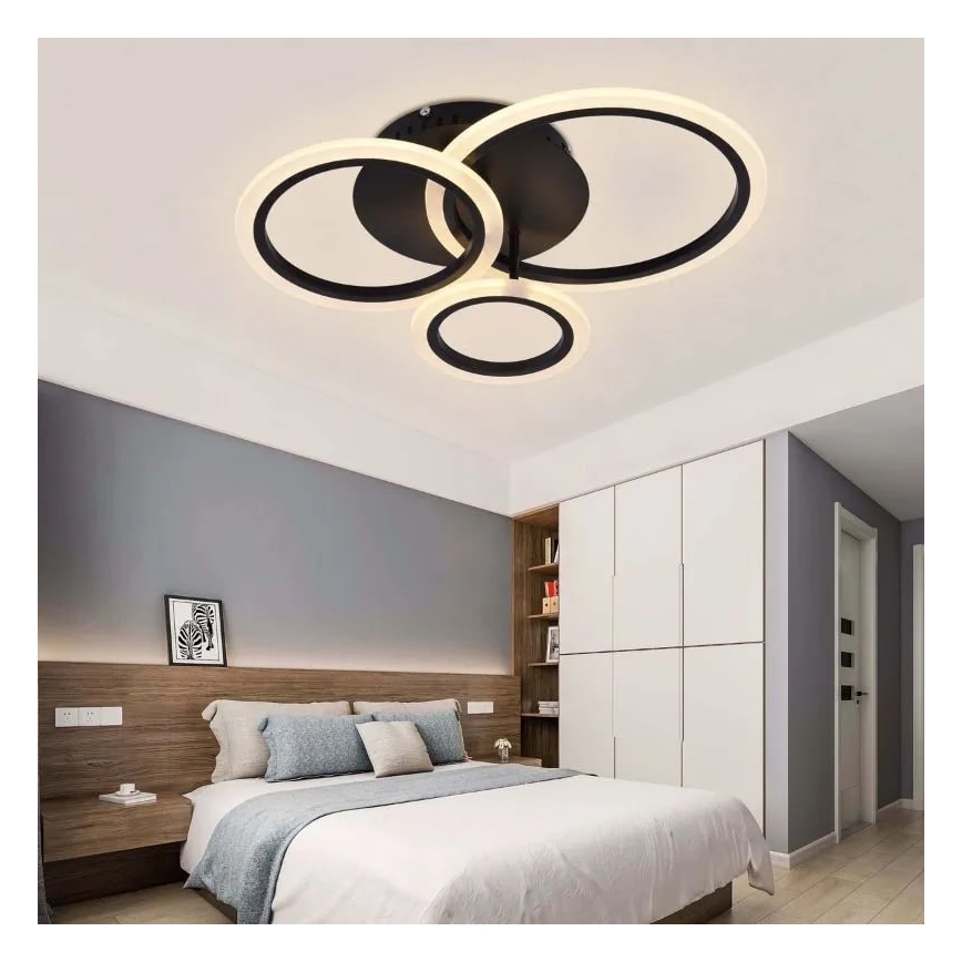 LED Pritemdomas tvirtinamas sietynas LED/40W/230V 3000-6500K juoda + nuotolinio valdymo pultas