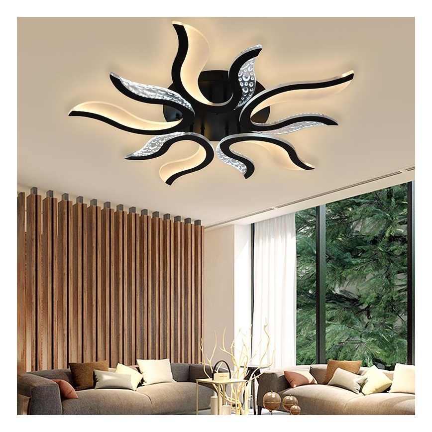 LED Pritemdomas tvirtinamas sietynas LED/65W/230V 3000-6500K juoda + nuotolinio valdymo pultas