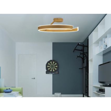 LED Pritemdomas tvirtinamas sietynas LED/72W/230V 3000-6500K auksas + nuotolinio valdymo pultas