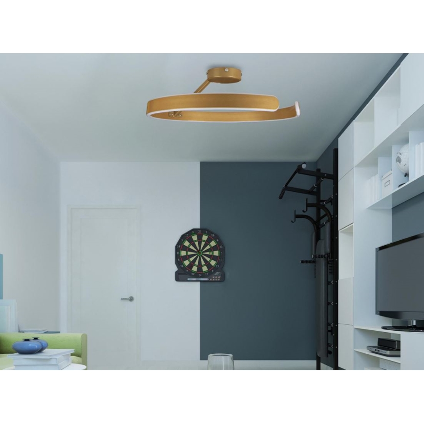 LED Pritemdomas tvirtinamas sietynas LED/72W/230V 3000-6500K auksas + nuotolinio valdymo pultas