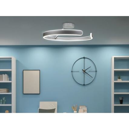 LED Pritemdomas tvirtinamas sietynas LED/72W/230V 3000-6500K matinis chromas + nuotolinio valdymo pultas