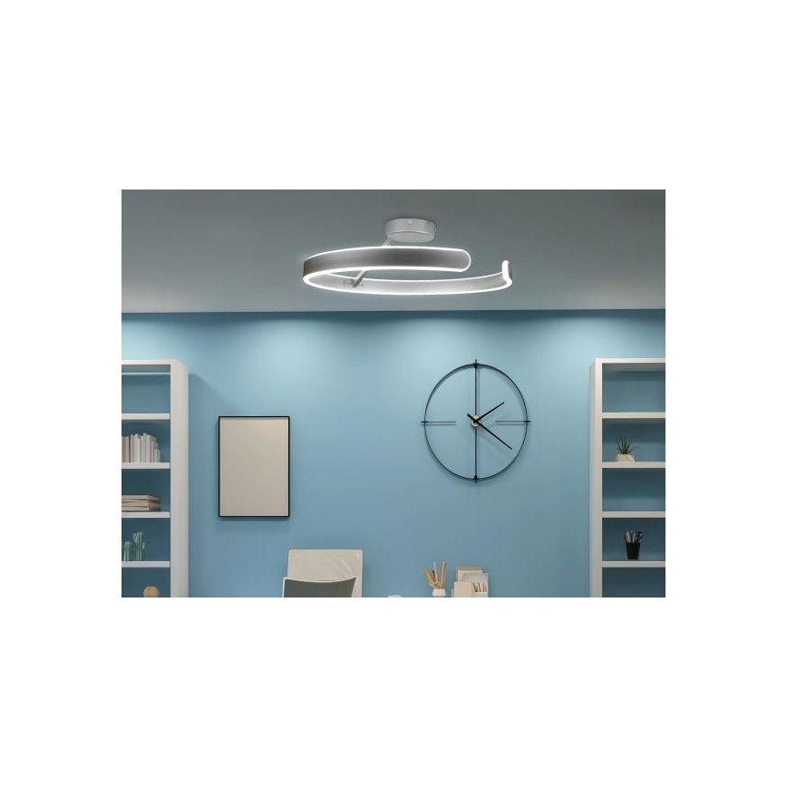 LED Pritemdomas tvirtinamas sietynas LED/72W/230V 3000-6500K matinis chromas + nuotolinio valdymo pultas