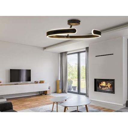 LED Pritemdomas tvirtinamas sietynas LED/72W/230V 3000-6500K juoda + nuotolinio valdymo pultas