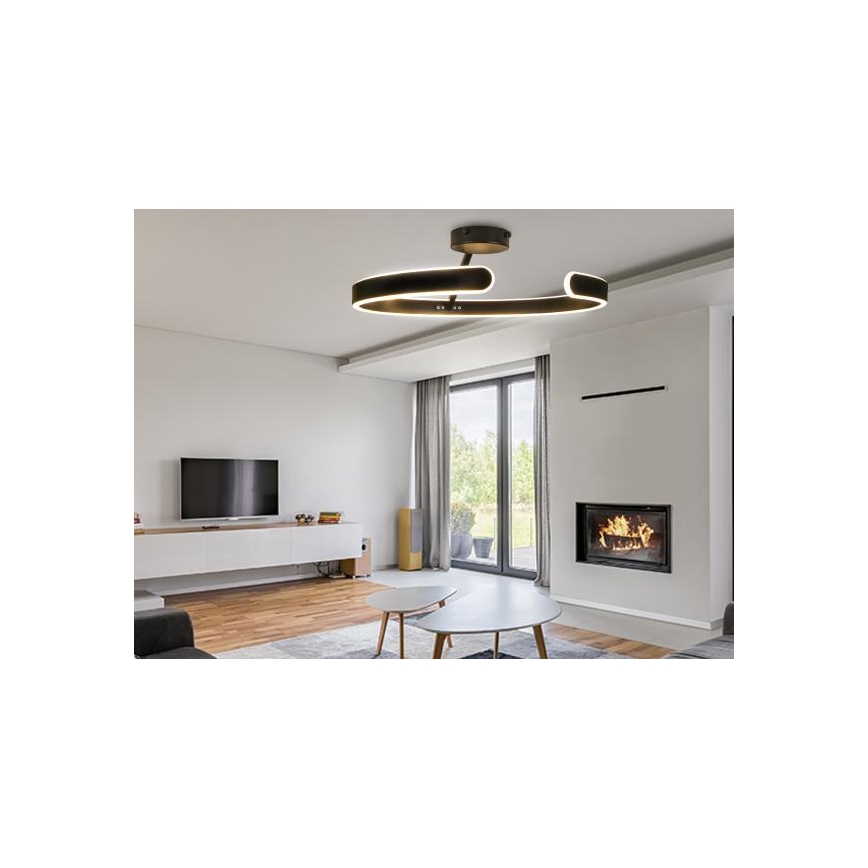 LED Pritemdomas tvirtinamas sietynas LED/72W/230V 3000-6500K juoda + nuotolinio valdymo pultas