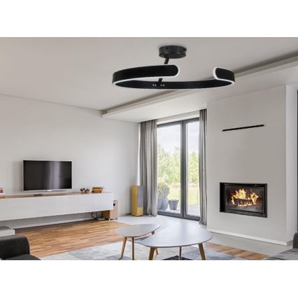 LED Pritemdomas tvirtinamas sietynas LED/72W/230V 3000-6500K juoda + nuotolinio valdymo pultas