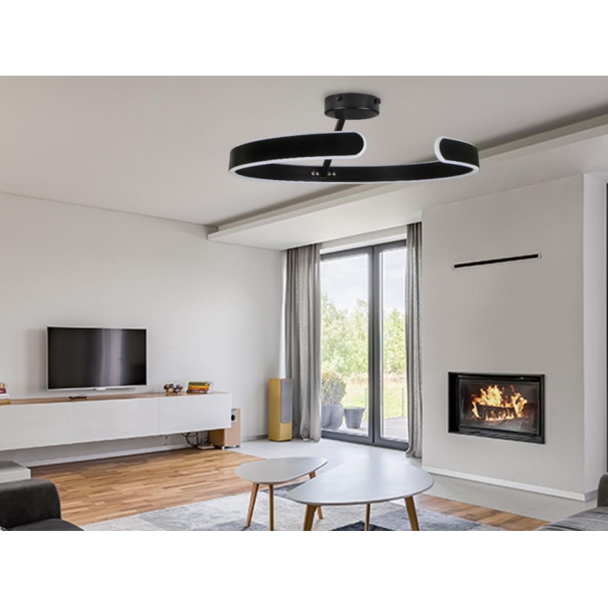 LED Pritemdomas tvirtinamas sietynas LED/72W/230V 3000-6500K juoda + nuotolinio valdymo pultas