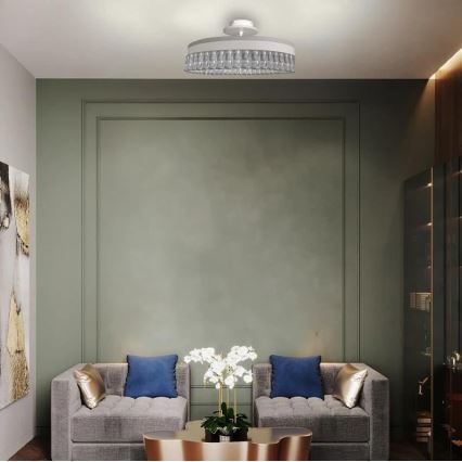 LED šviesos reguliavimas krištolas Tvirtinamas sietynas LED/75W/230V 3000-6500K balta + nuotolinio valdymo pultas