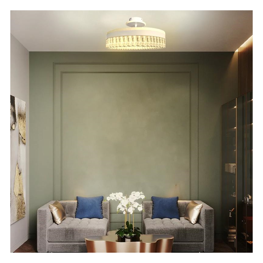 LED šviesos reguliavimas krištolas Tvirtinamas sietynas LED/75W/230V 3000-6500K balta + nuotolinio valdymo pultas
