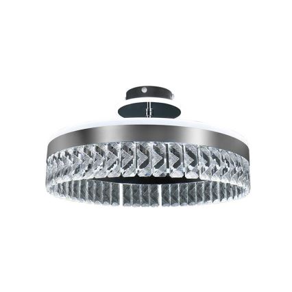 LED Pritemdomas krištolo paviršiuje montuojamas sietynas LED/75W/230V 3000-6500K matinis chromas + nuotolinio valdymo pultas
