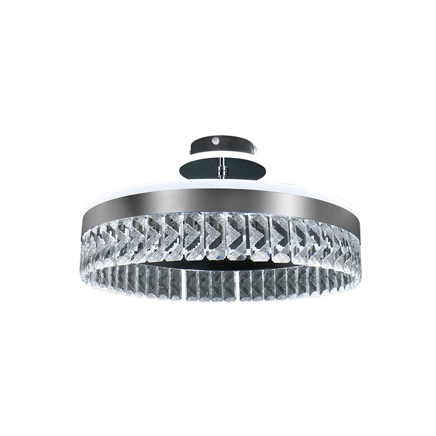 LED Pritemdomas krištolo paviršiuje montuojamas sietynas LED/75W/230V 3000-6500K matinis chromas + nuotolinio valdymo pultas