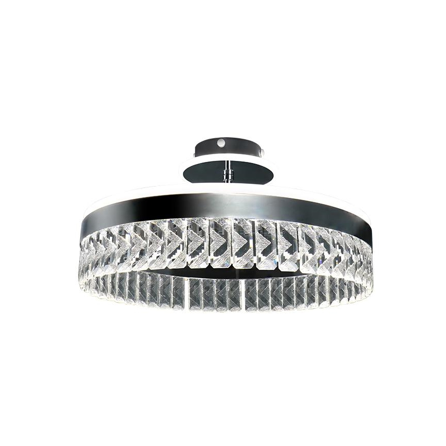 LED Pritemdomas krištolo paviršiuje montuojamas sietynas LED/75W/230V 3000-6500K matinis chromas + nuotolinio valdymo pultas