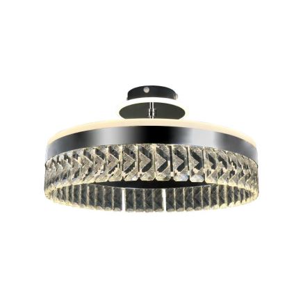 LED Pritemdomas krištolo paviršiuje montuojamas sietynas LED/75W/230V 3000-6500K matinis chromas + nuotolinio valdymo pultas