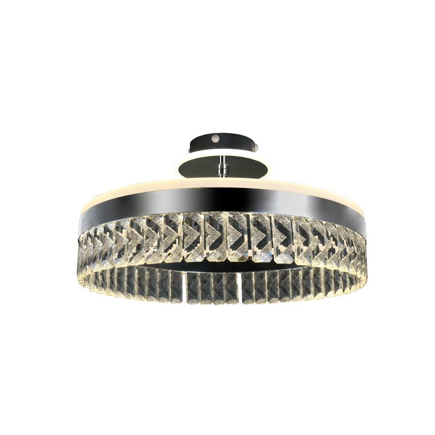 LED Pritemdomas krištolo paviršiuje montuojamas sietynas LED/75W/230V 3000-6500K matinis chromas + nuotolinio valdymo pultas